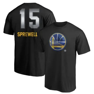 Men's Golden State Warriors Latrell Sprewell Gold Black Midnight Mascot T-Shirt