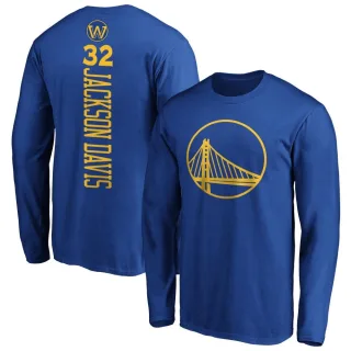 Men's Golden State Warriors Trayce Jackson-Davis Gold Royal Backer Long Sleeve T-Shirt