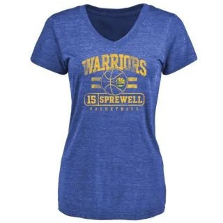 Women's Golden State Warriors Latrell Sprewell Gold Royal Baseline T-Shirt